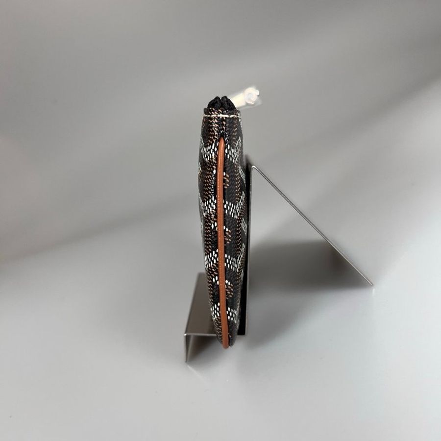 全新品 GOYARD 焦糖色滿版老花拉鍊零錢包-3