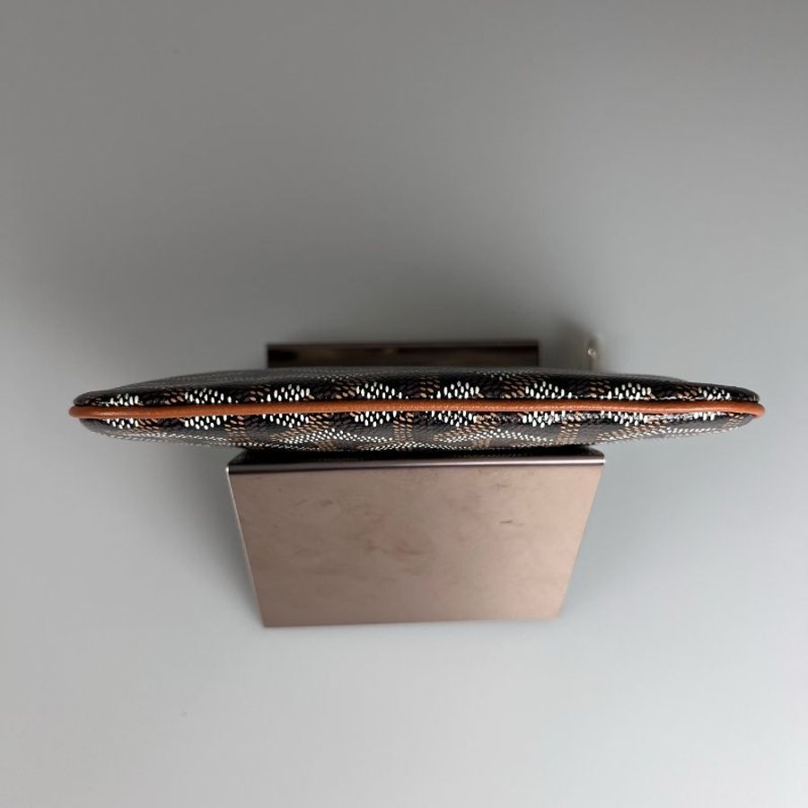 全新品 GOYARD 焦糖色滿版老花拉鍊零錢包-4