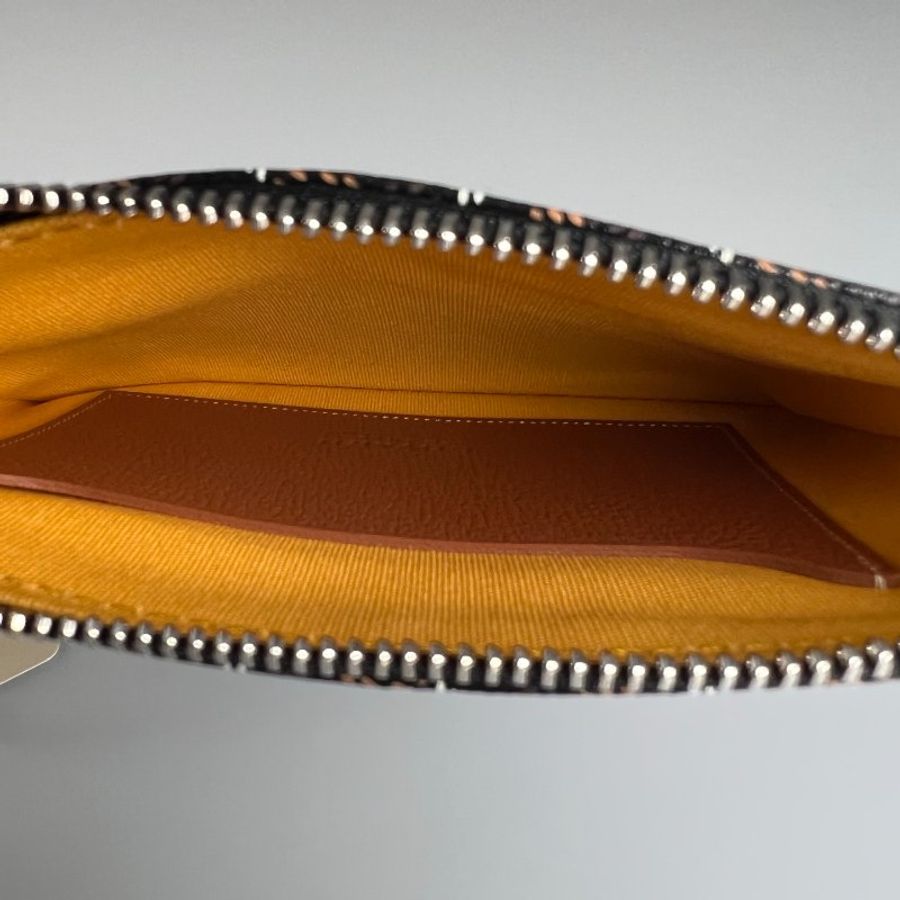全新品 GOYARD 焦糖色滿版老花拉鍊零錢包-5