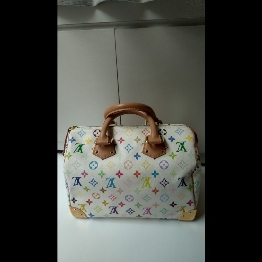 LV 絕版白彩波士頓包 speedy 30 村上隆系列-4