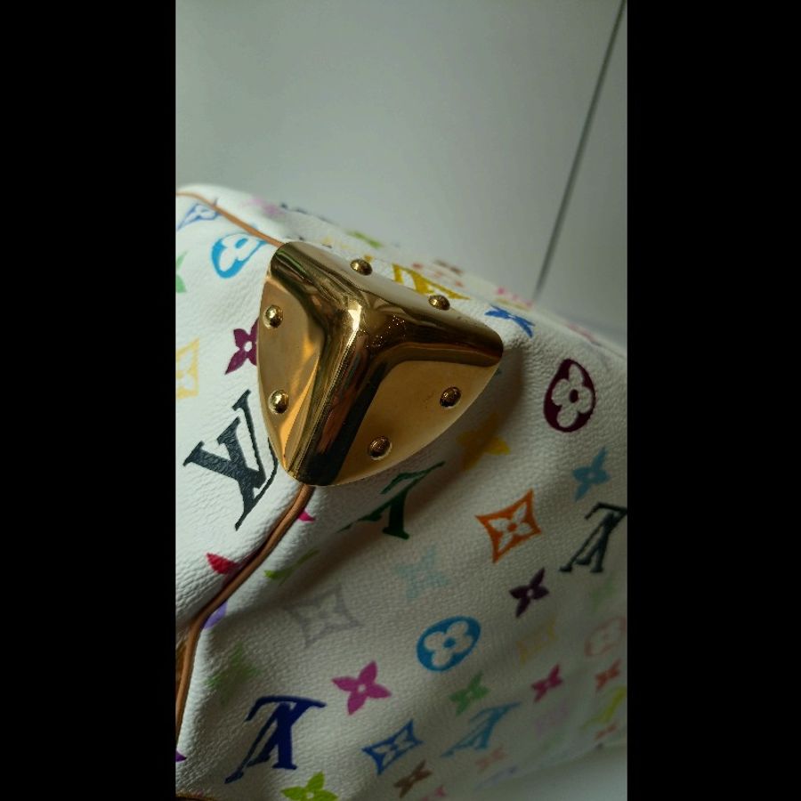 LV 絕版白彩波士頓包 speedy 30 村上隆系列-9