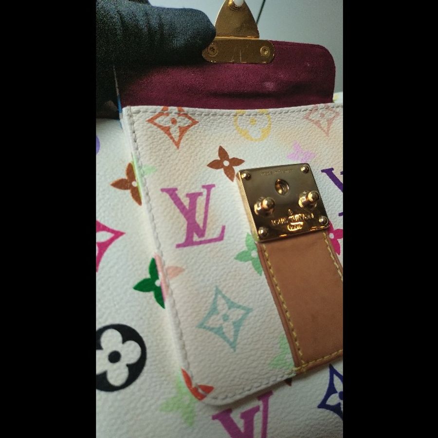 LV 絕版白彩波士頓包 speedy 30 村上隆系列-25