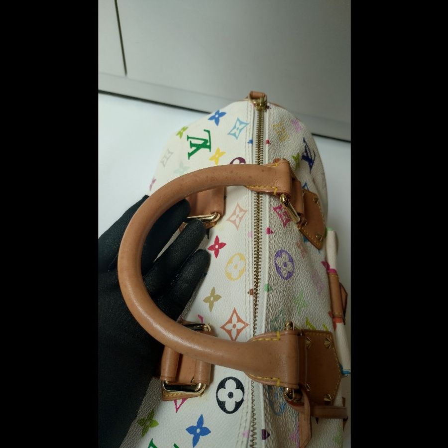 LV 絕版白彩波士頓包 speedy 30 村上隆系列-31