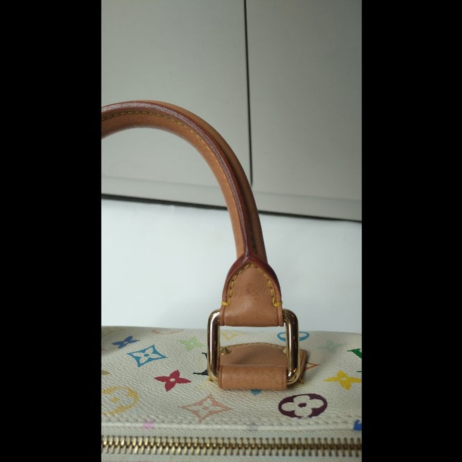 LV 絕版白彩波士頓包 speedy 30 村上隆系列-34