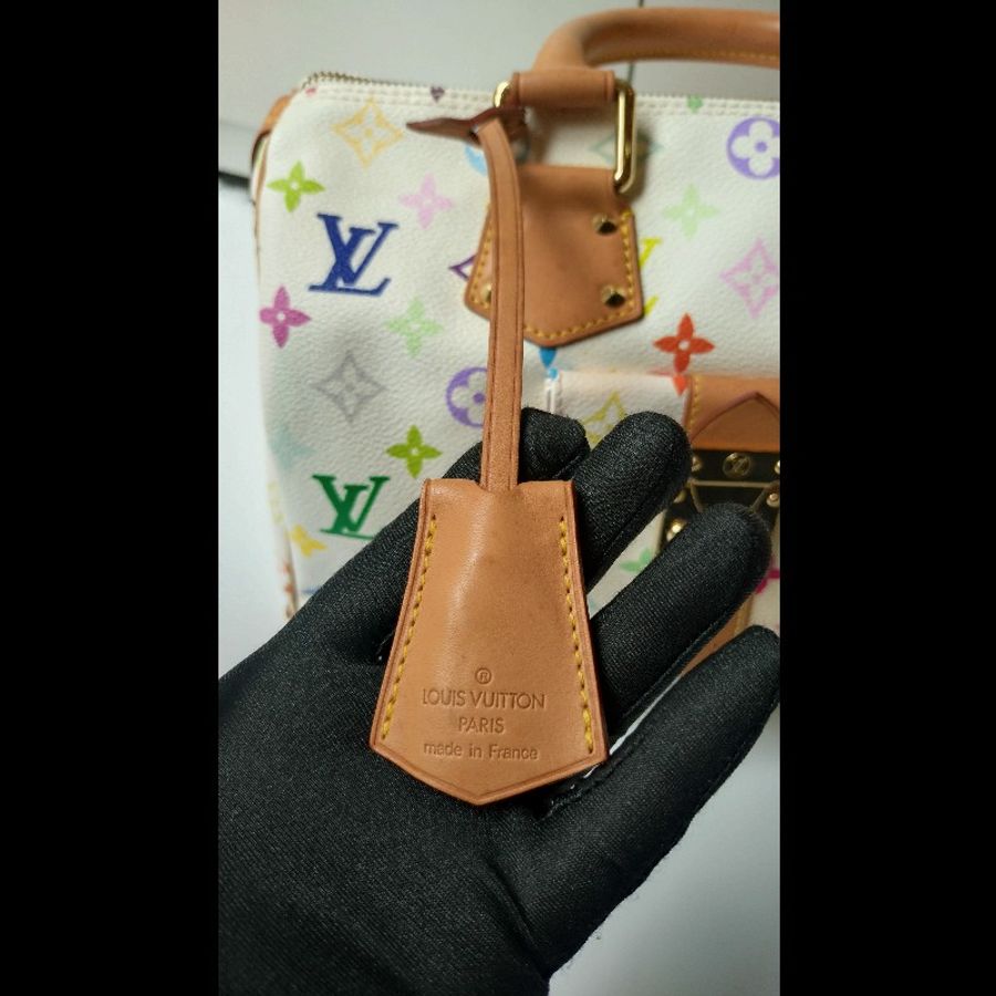 LV 絕版白彩波士頓包 speedy 30 村上隆系列-42