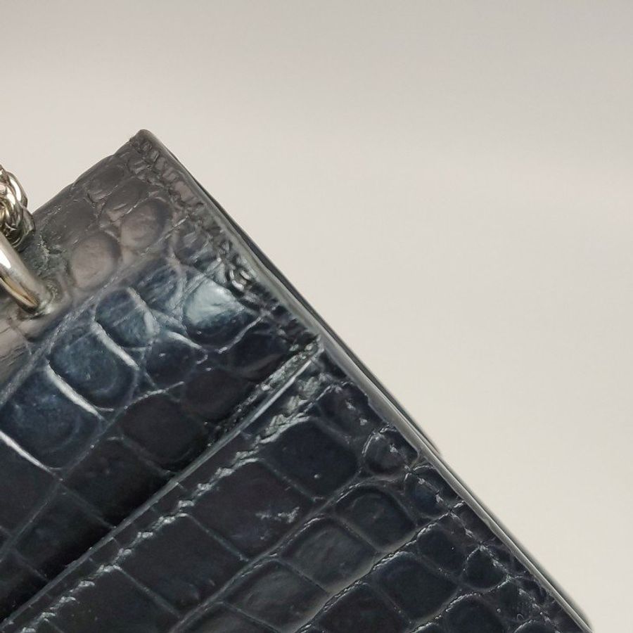 Saint Laurent Sunset日落包迷你牛皮純色鱷魚紋YSL標誌單肩包-14