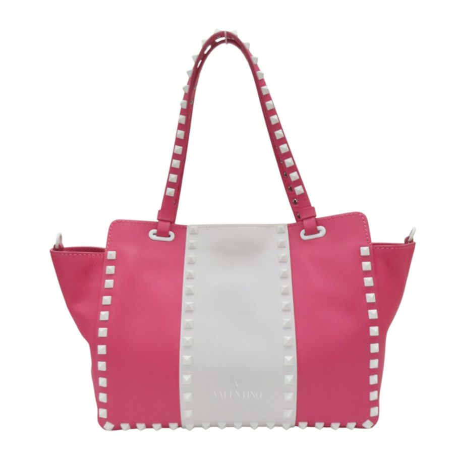 粉白色 牛皮 Rockstud 兩用包【Valentino 范倫鐵諾】-1