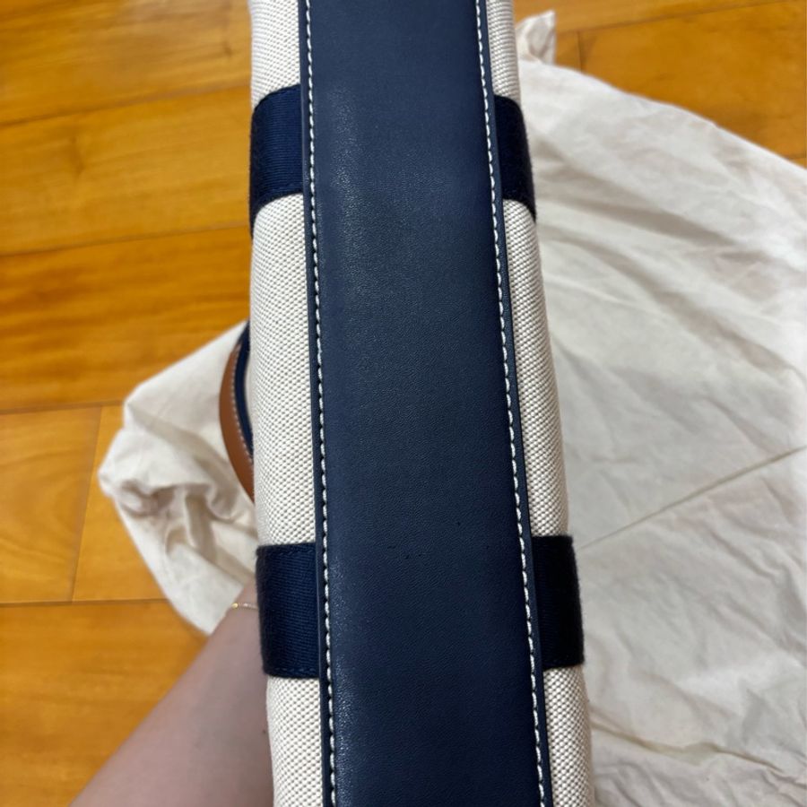 Tory Burch 海軍藍帆布托特包 (附原廠防塵袋)-3