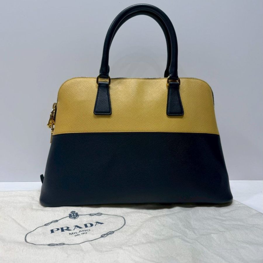 PRADA Saffiano Lux撞色手提包-1