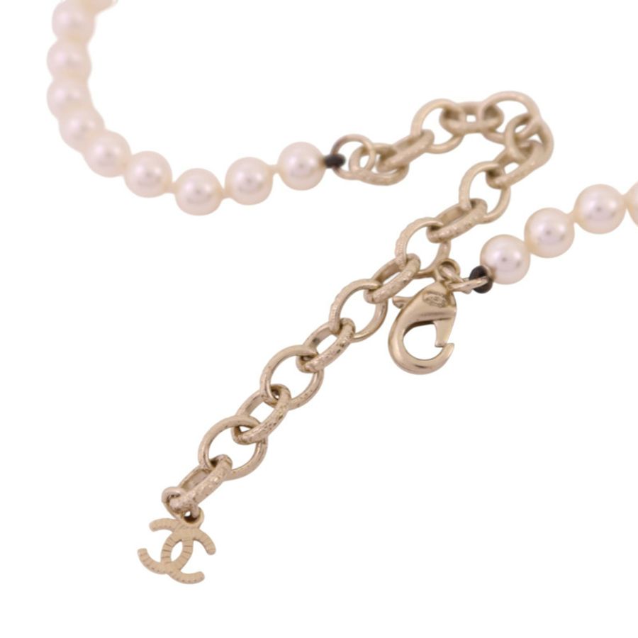 CHANEL 金屬/水鑽Necklace金扣項鏈-4