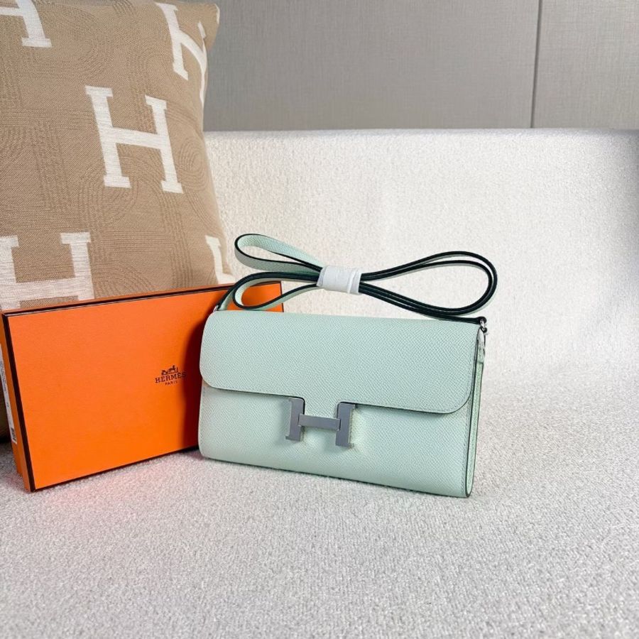 Hermes Constance康康togo 氣泡綠銀扣20.5*12*3 全新閒置配件塵袋盒子-4