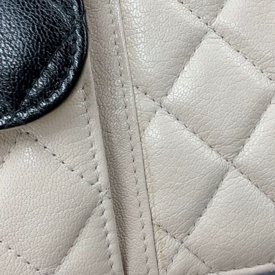 Chanel 香奈兒 Cargo woc 鏈條包 米色+黑白 拼色 厚實耐磨的山羊皮-5