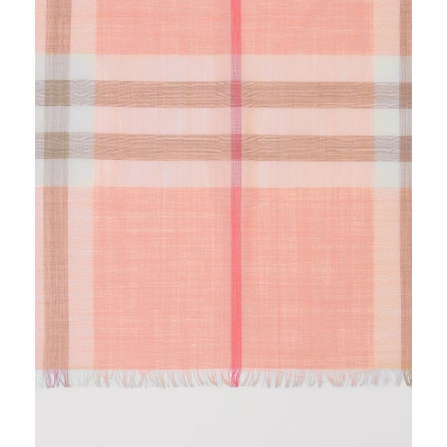 Burberry 女士 輕質格紋圍巾均碼碼長:220cm、寬:70cm-0