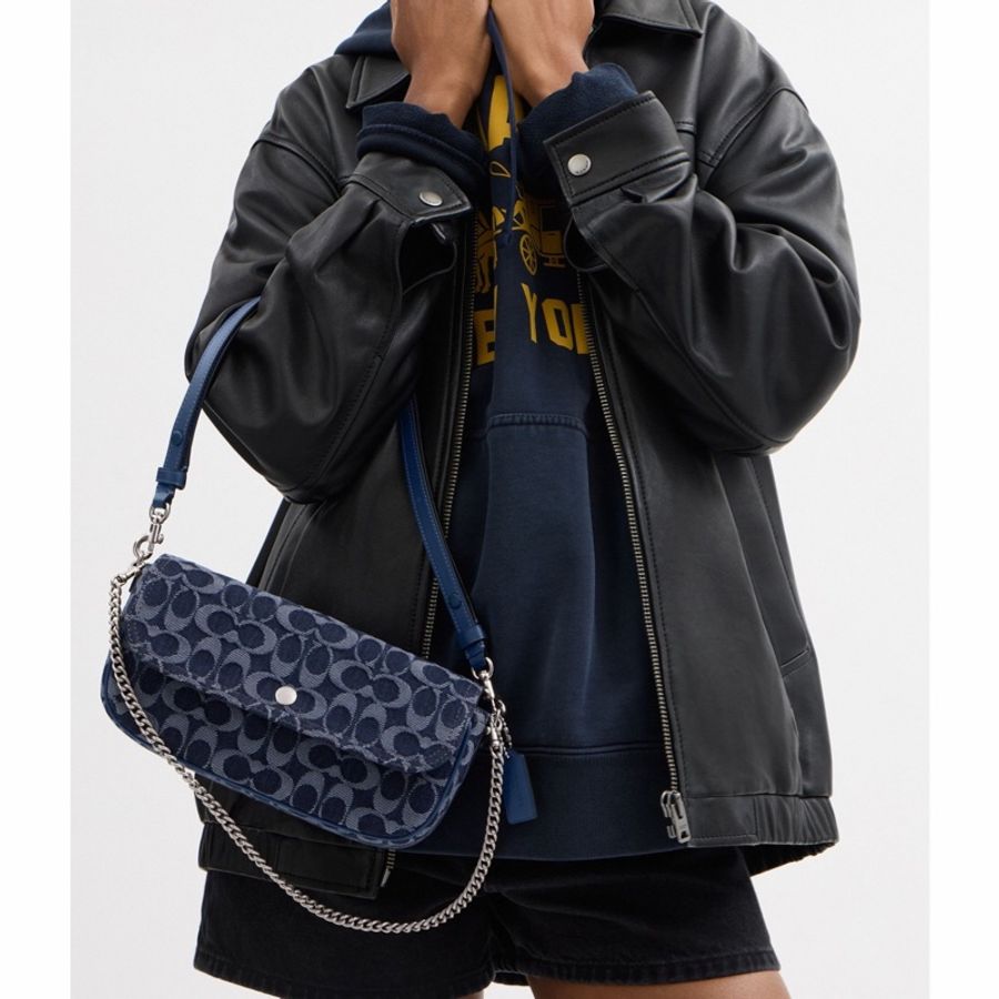 Coach 女士 Bolsa Brook 翻蓋鏈條單肩包均碼碼23.5cm*4.5cm*12cm-4