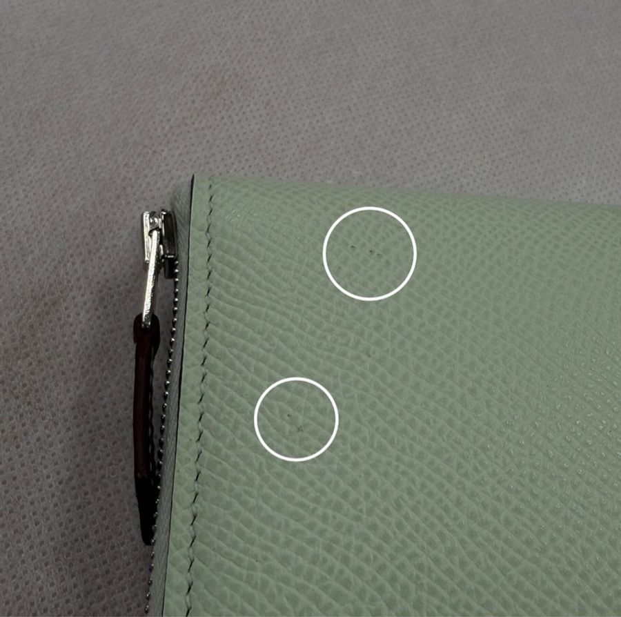 Hermes 愛馬仕 Silk In Epsom 小牛皮拉鍊絲巾短夾(氣泡綠)-9