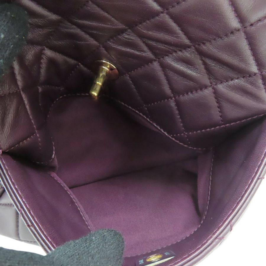 紫色羊皮 肩背包 金扣【CHANEL 香奈兒】 A98741-7