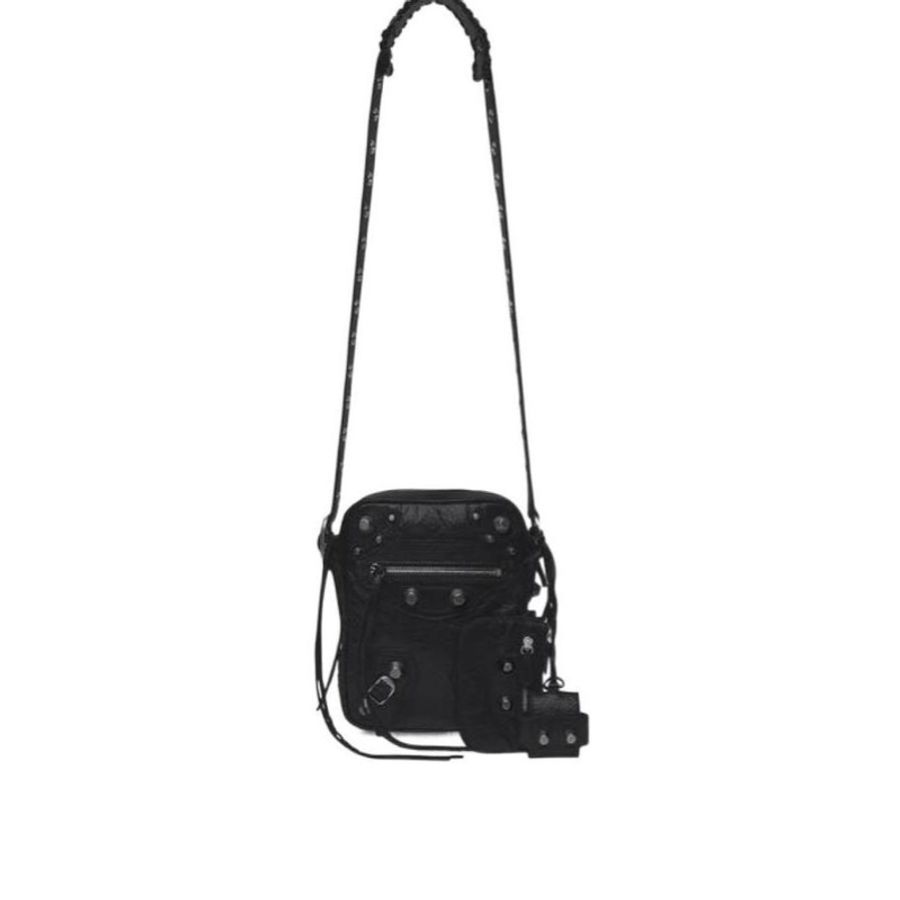 Balenciaga 男士 LE CAGOLE 可拆卸拉鍊小袋斜挎包均碼碼常規、16cm*5cm*19.8cm-0