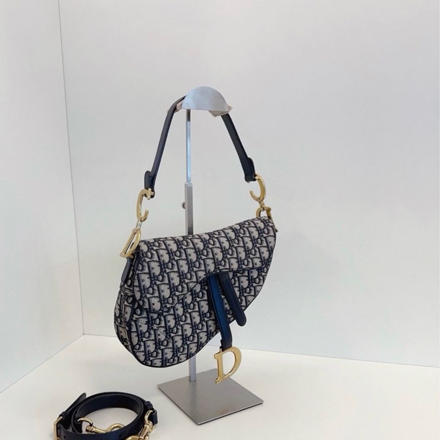 Dior迪奧 Saddle刺繡老花馬鞍包 中號-1