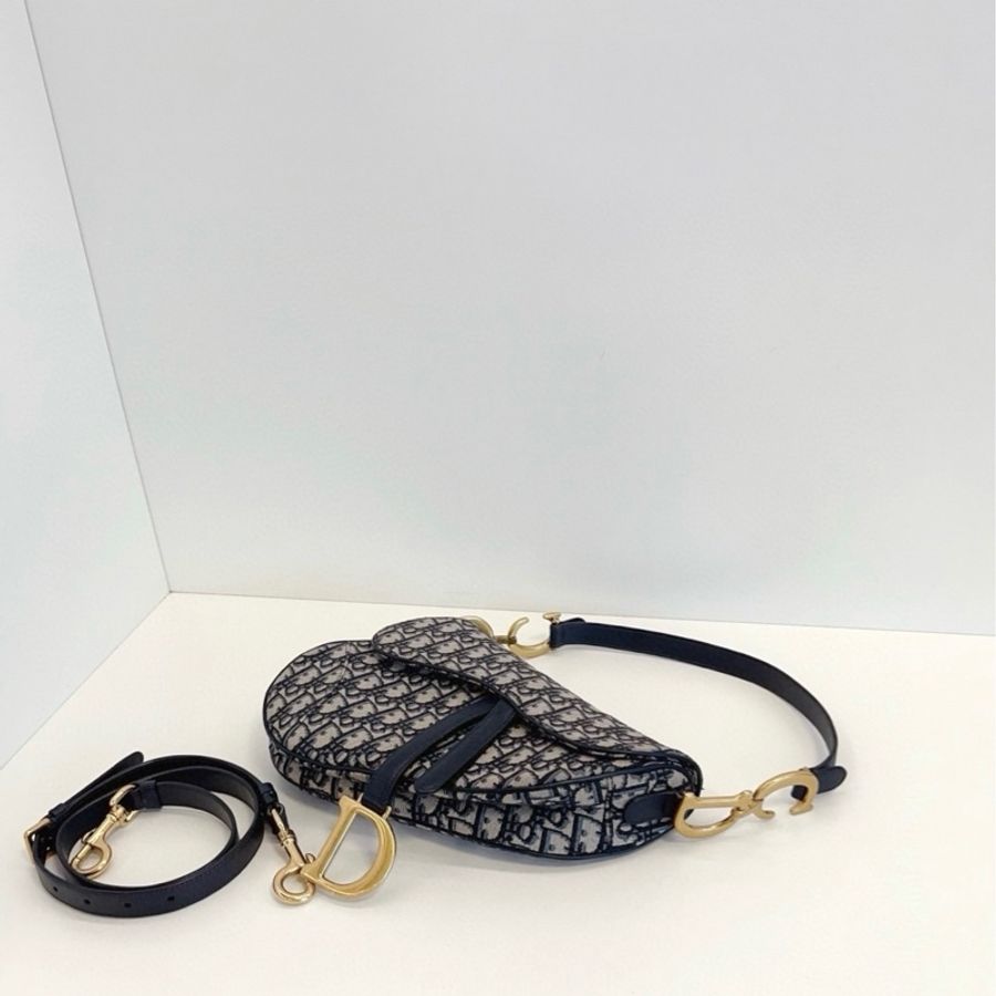 Dior迪奧 Saddle刺繡老花馬鞍包 中號-5