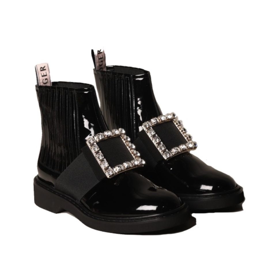 Roger Vivier 女士 Viv Rangers鑽扣切爾西及靴子38.5 碼-0
