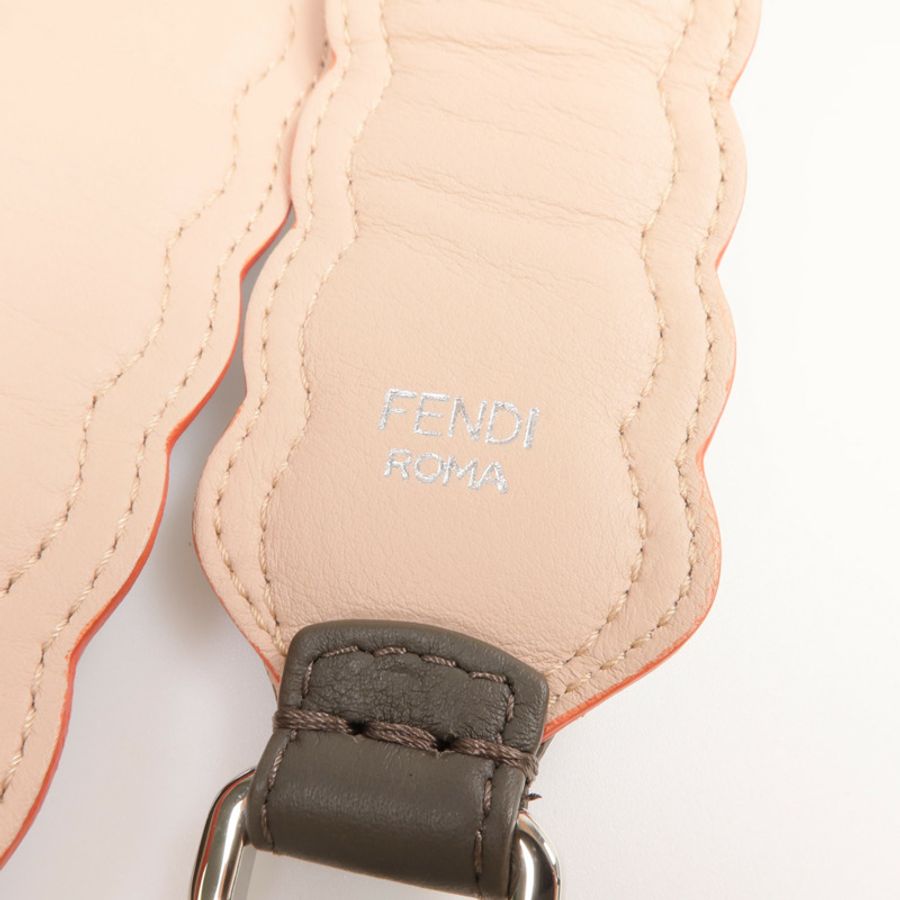 FENDI 牛皮皮革Shoulder Strap銀扣肩背帶-5