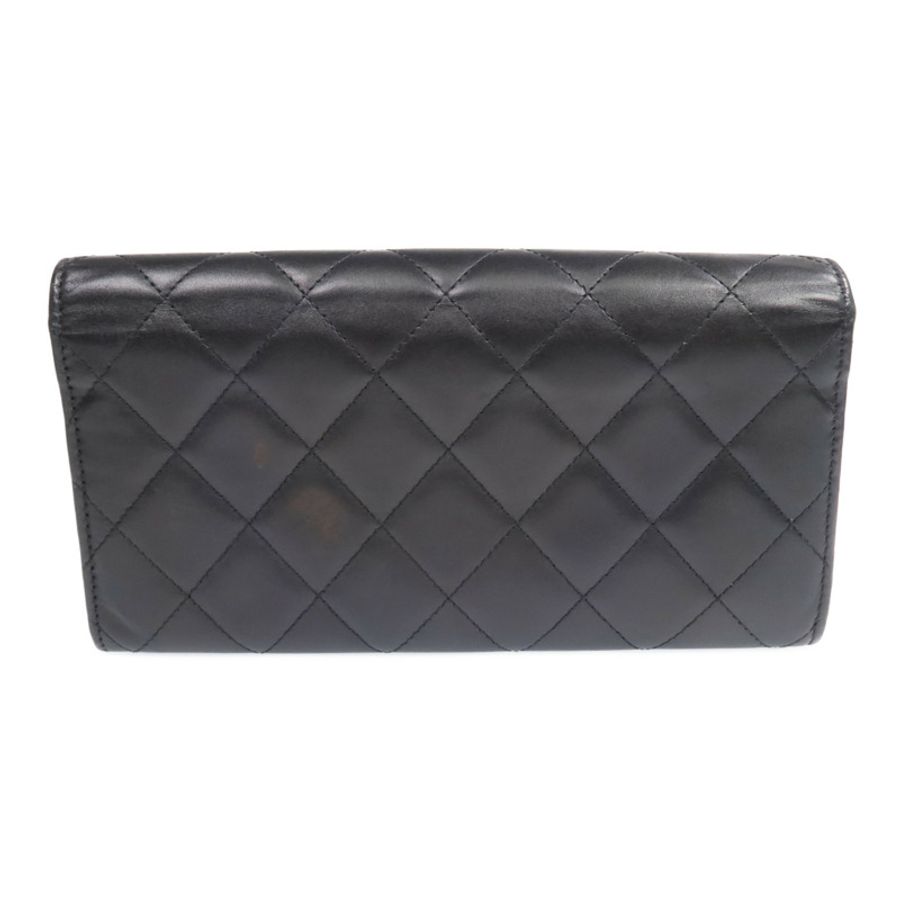CHANEL 牛皮皮革Cambon Long Wallet銀扣長錢包-1