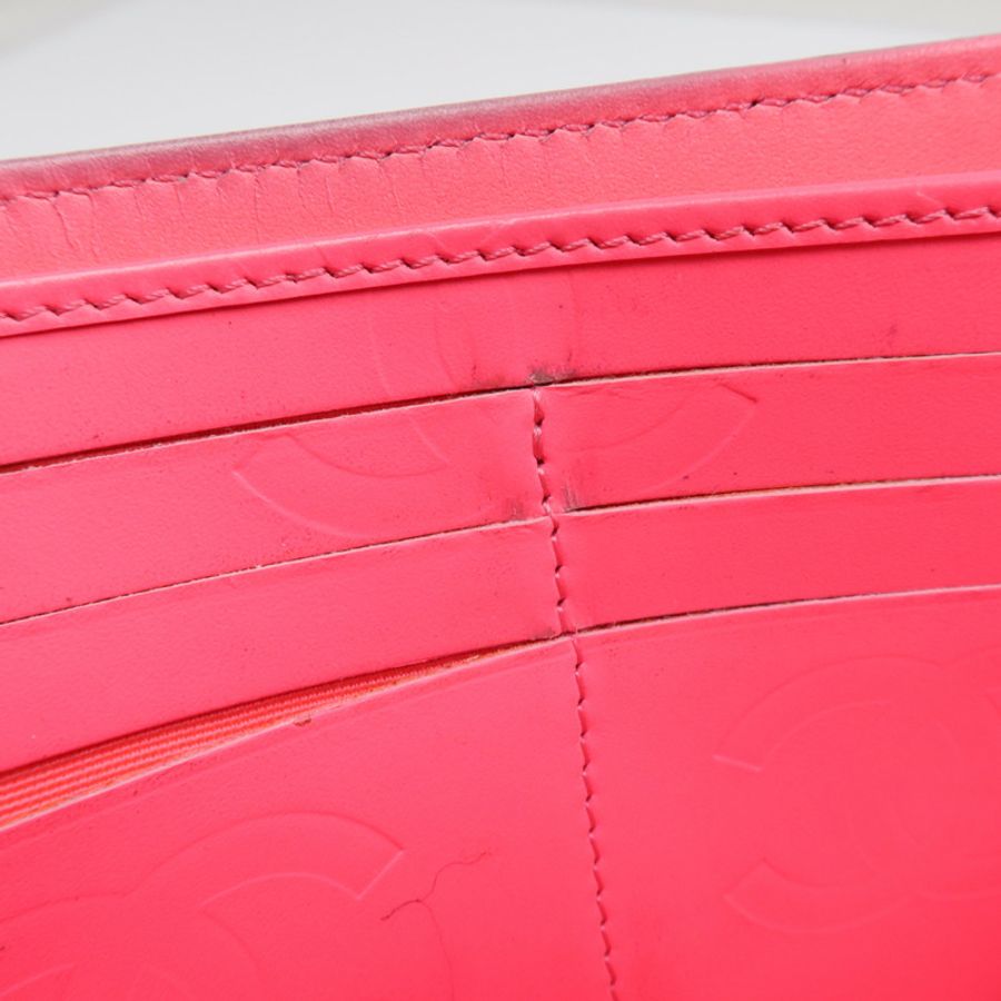 CHANEL 牛皮皮革Cambon Long Wallet銀扣長錢包-22