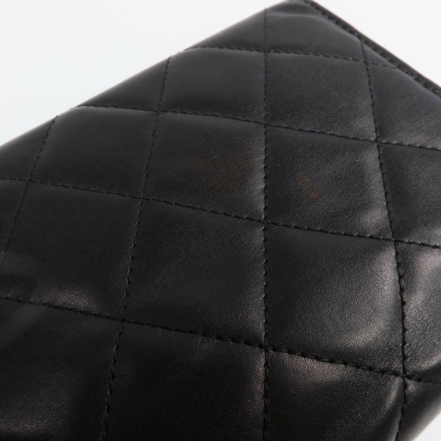 CHANEL 牛皮皮革Cambon Long Wallet銀扣長錢包-26