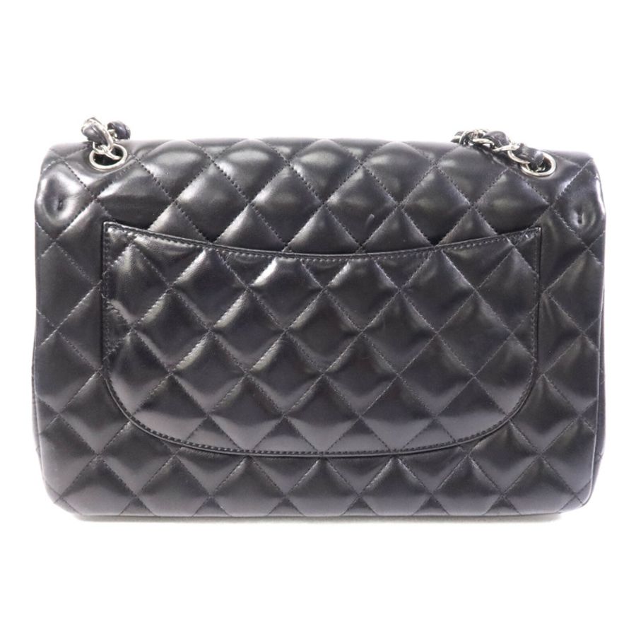 CHANEL 羊皮皮革Large Classic銀扣鏈帶肩背袋-1