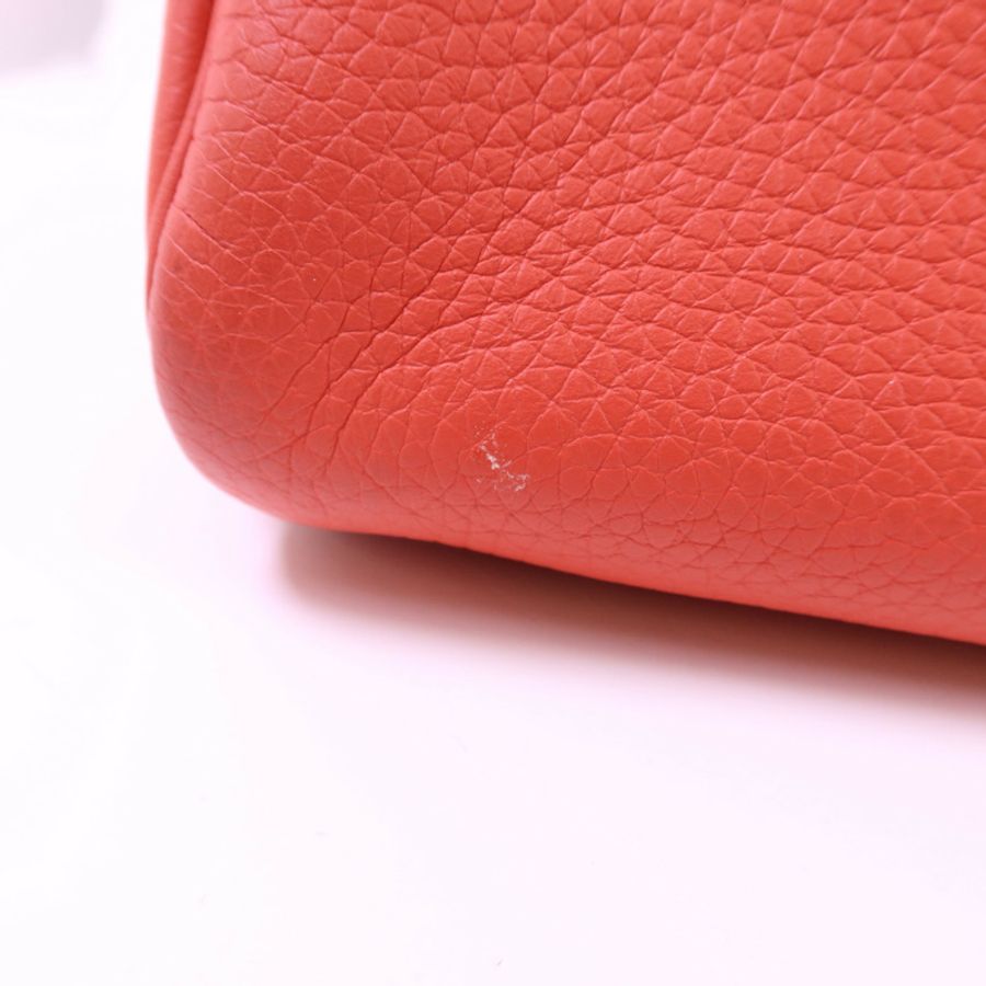 HERMES Clemence皮革Lindy 30銀扣手挽肩背兩用袋Rose Jaipur-15