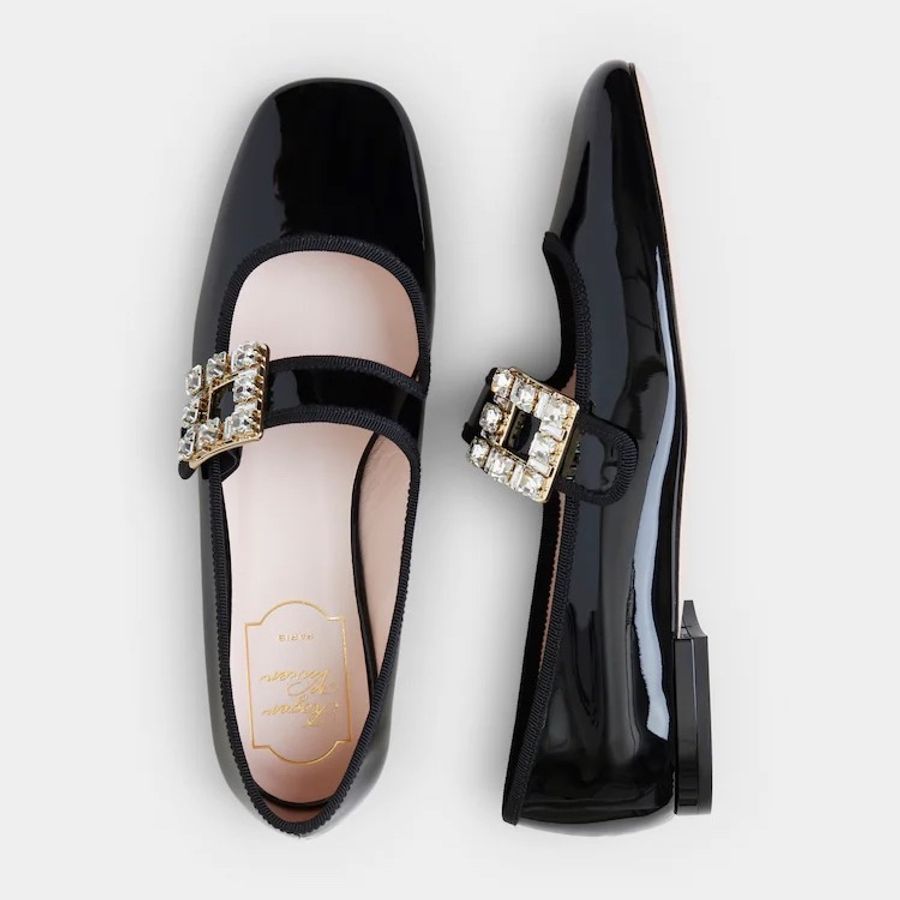 Roger Vivier 女士 Très Vivier Strass Buckle芭蕾鞋35.5 38.5碼-2