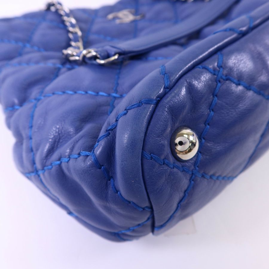 CHANEL 牛皮皮革Chain Shoulder Bag銀扣鏈帶肩背袋-14