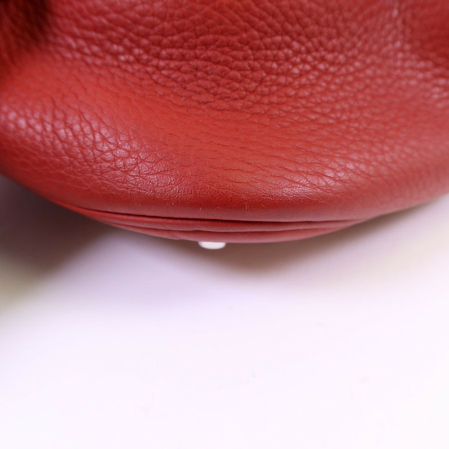 HERMES Clemence皮革Picotin GM銀扣手挽袋Rouge Casaque-9