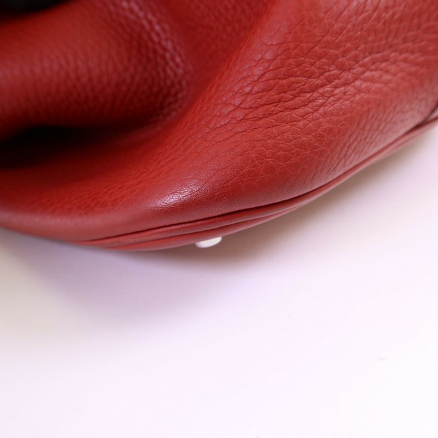 HERMES Clemence皮革Picotin GM銀扣手挽袋Rouge Casaque-10