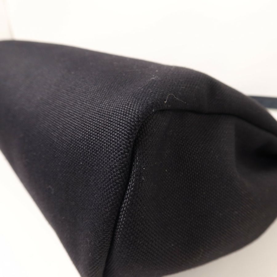 HERMES 帆布Herbag PM金扣手挽肩背兩用袋Noir-12