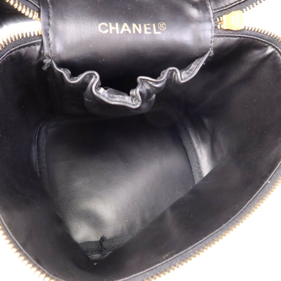 CHANEL 羊皮皮革Vintage Vanity Case金扣手挽袋-4