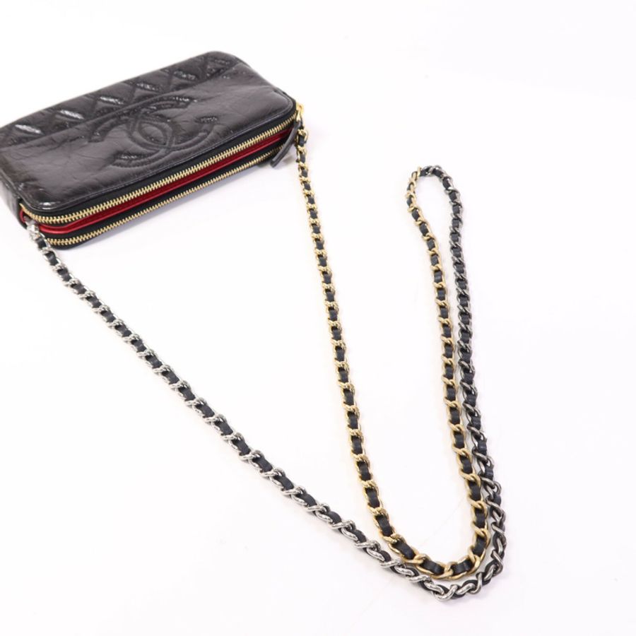CHANEL 牛皮皮革WOC Wallet On Chain鏈帶肩背袋-8