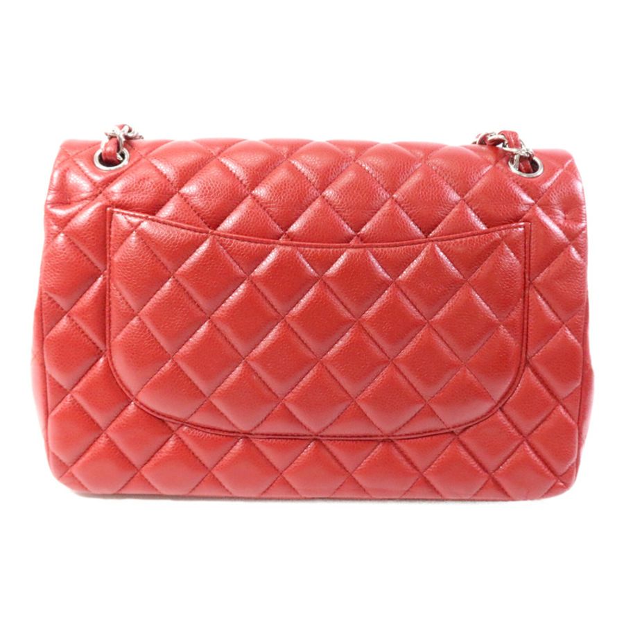 CHANEL 牛皮皮革Large Classic銀扣鏈帶肩背袋-1
