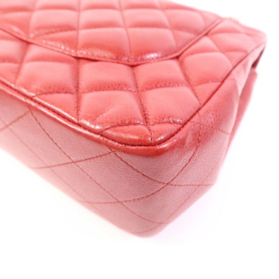CHANEL 牛皮皮革Large Classic銀扣鏈帶肩背袋-13