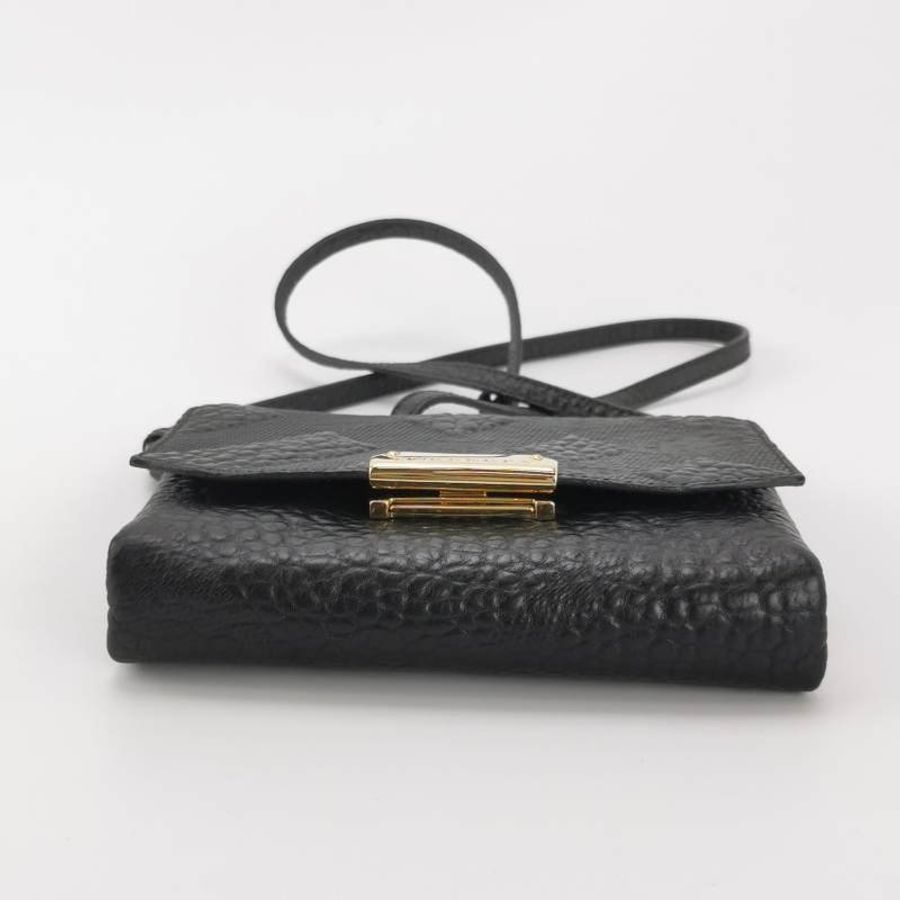 Burberry Langley牛皮純色字母Logo斜挎包單肩包-5