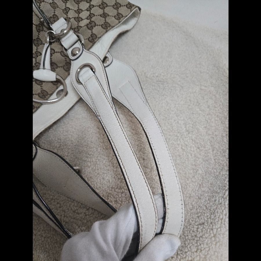 Gucci 古馳 經典大馬銜扣 GG 老花帆布大托特包-36