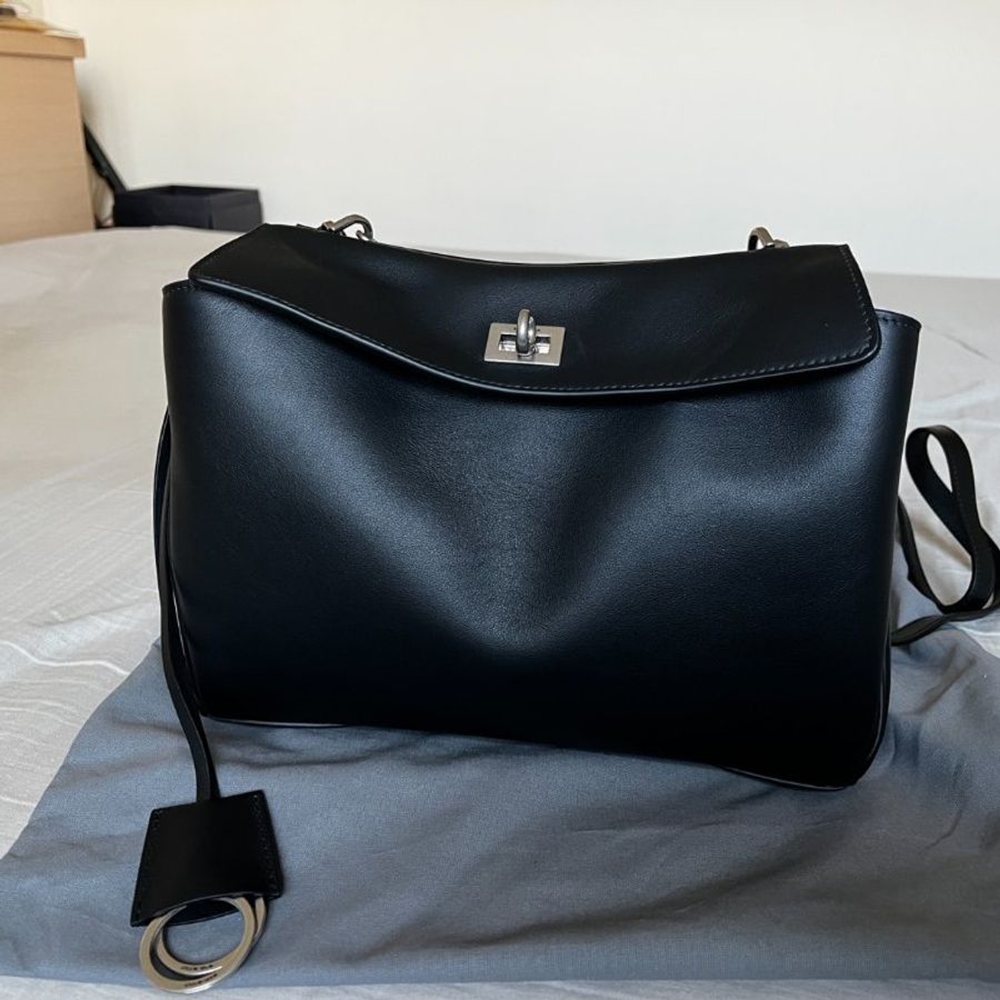 全新BALENCIAGA巴黎世家Rodeo黑色銀扣小號-0