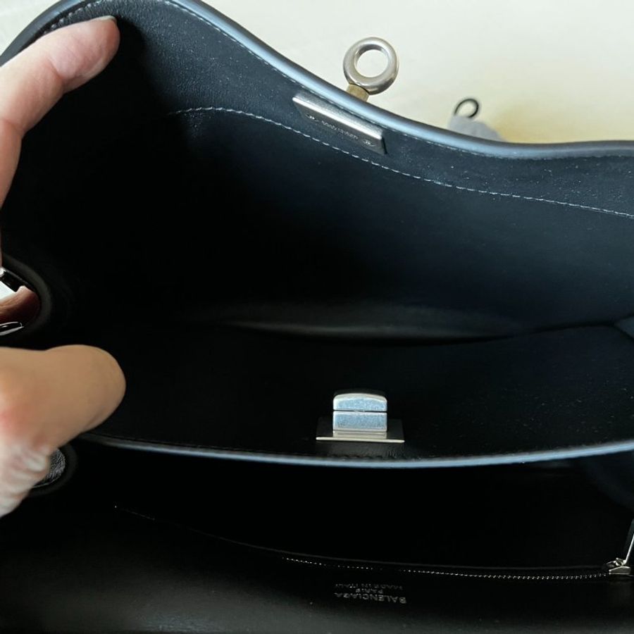 全新BALENCIAGA巴黎世家Rodeo黑色銀扣小號-15