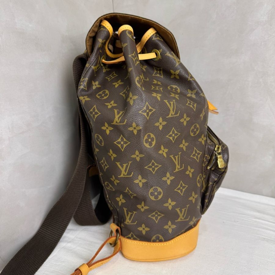 LV Montsouris 老花雙肩包 vintage 二手 後背 手提-6