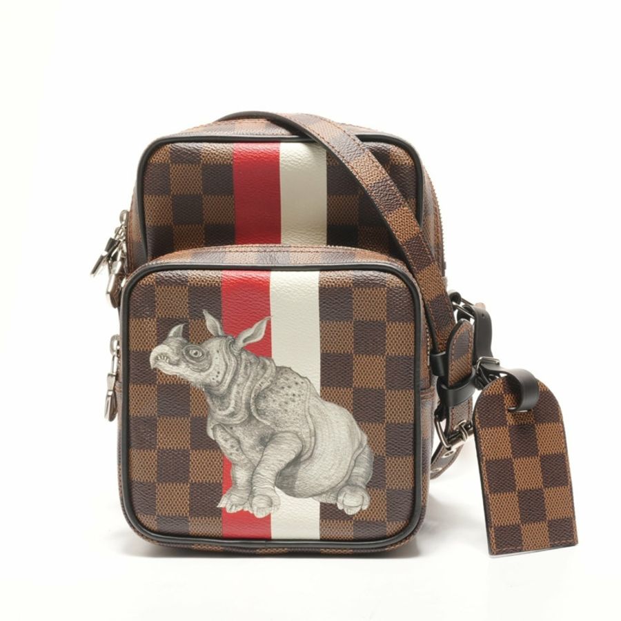 路易威登 2016 Damier Amazon Chapman 單肩包,棕色-0