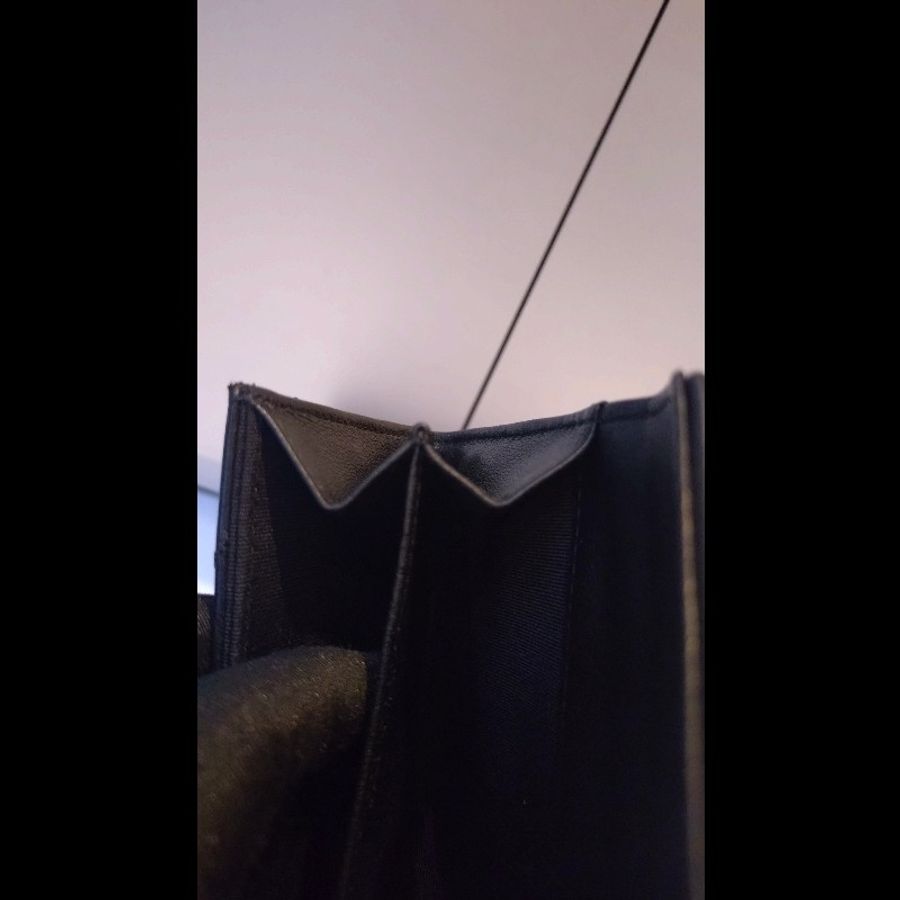 Chanel 黑皮V格下蓋卡片零錢包-13