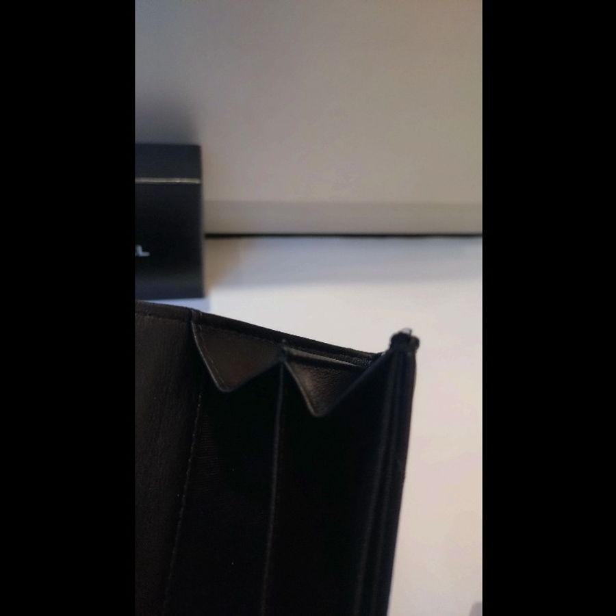Chanel 黑皮V格下蓋卡片零錢包-14