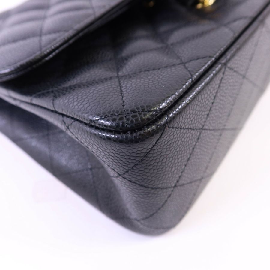 CHANEL 牛皮皮革Large Classic金扣鏈帶肩背袋-12