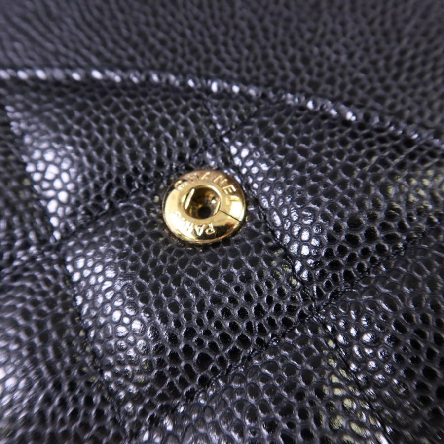 CHANEL 牛皮皮革Large Classic金扣鏈帶肩背袋-16