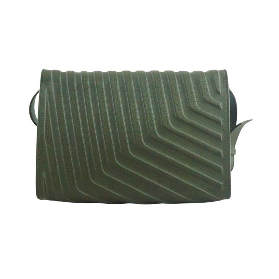 BALENCIAGA 巴黎世家 Car Flap 軍綠色牛皮中性斜背包-4